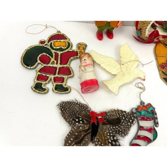 30x VTG Holiday Ornaments Christmas Wood Fabric Metal Lot Collectibles Santa - Picture 3 of 16